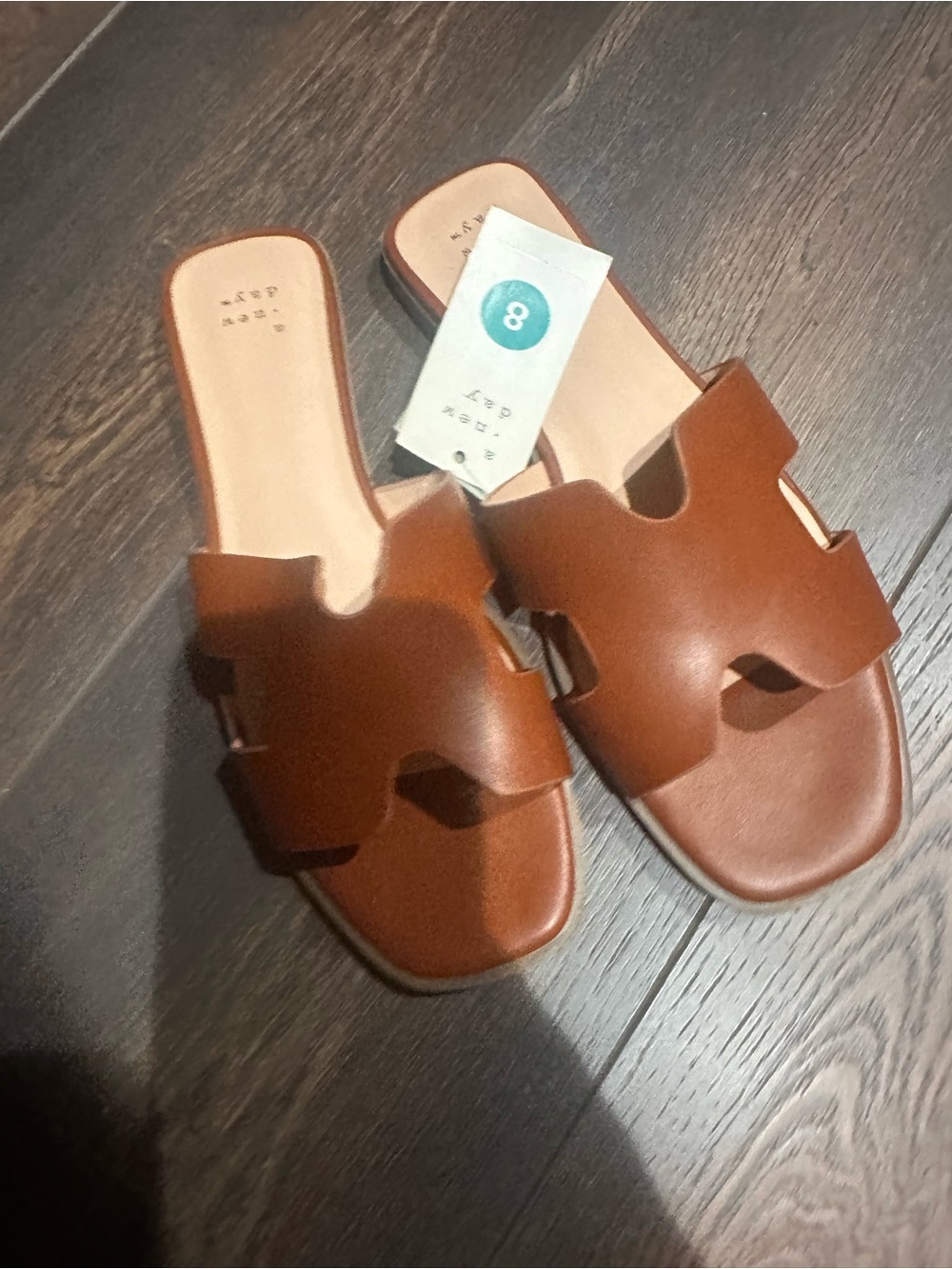 a new day Tan Brown Slide Sandals with Cutout Upper - Picture 2 of 4